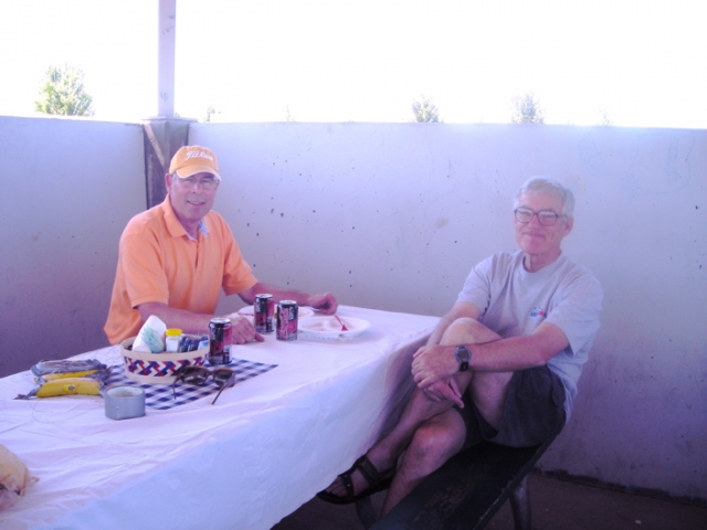 Randy ( Callies partner) and Alan relax before the feast.
